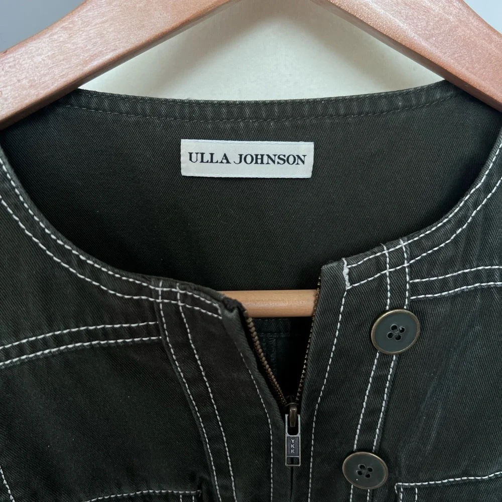 Ulla Johnson Dark Green Utility Jumpsuit with Belted Waist - Picture 9 of 14